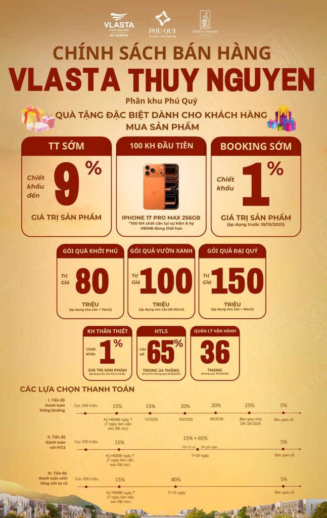 chính sách bán hàng mới nhất vlasta thủy nguyên